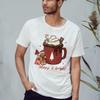 Sassy Souls Merry & Bright Hot Chocolate Christmas Gingerbread Man Mens Womens Graphic Tee Unisex Holiday Winter Drink Top L view 2