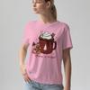 Sassy Souls Merry & Bright Hot Chocolate Christmas Gingerbread Man Mens Womens Graphic Tee Unisex Holiday Winter Drink Top L view 3