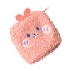 Abaodam Creative Portable Sanitary Pad Bag Plush Cartoon Mini Storage Pouch with Zipper for Women Travel Toiletry Organizer Pink Rabbit Design view 1