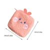 Abaodam Creative Portable Sanitary Pad Bag Plush Cartoon Mini Storage Pouch with Zipper for Women Travel Toiletry Organizer Pink Rabbit Design view 2
