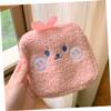 Abaodam Creative Portable Sanitary Pad Bag Plush Cartoon Mini Storage Pouch with Zipper for Women Travel Toiletry Organizer Pink Rabbit Design view 3