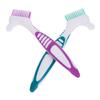 HANABASS 2Pcs Double-Sided Denture Toothbrushes with Ergonomic Handle for Denture Care and Cleaning Practical Brush for Braces and False Teeth Maintenance view 1
