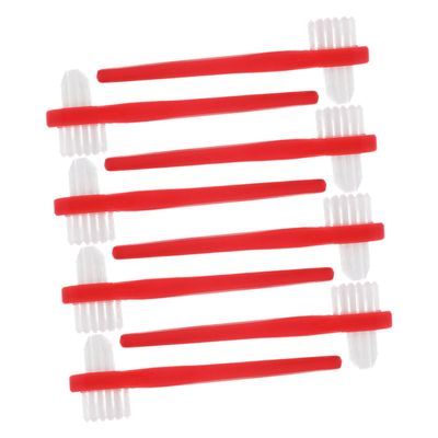 ARTSEWPLY 8pcs False Teeth Brush Dualhead Design with Soft Nylon Bristles Pp Handle Effective Cleaning and Cleaning Interdental Spaces for Denture Care