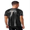 Aislor Men's Short Sleeves Holographic Shirts Round Neck Dance Vest Tank Top Tee T-Shirts Clubwear Black S view 2