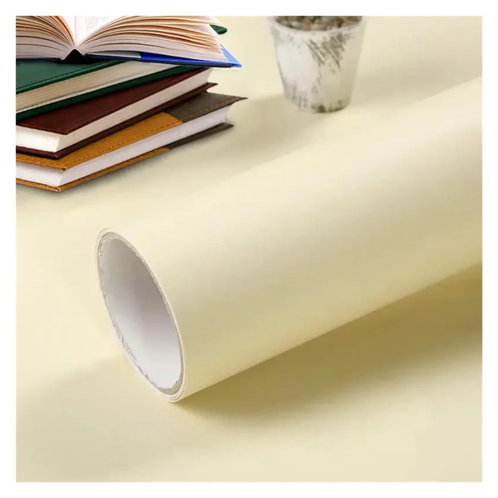 Kitchen Waterproof Oil-Proof Wall Stickers Self-Adhesive Marble Cabinets Countertop Wallpaper Bathroom Desktop Renovation Films(Matt Creamy White,80cmx3m)