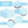 100 Pcs Blue Gingham Napkins Disposable - Blue and White Checkered Paper Napkins - Scalloped Plaid Dinner Napkins for Wedding Birthday Baby Shower Picnic Party Supplies view 3