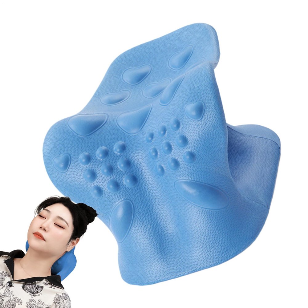 Cervical Traction Device,Massager Stretcher for Cervical Spine - Spine Alignment Pillow for Employees, Sedentary People, Students, Drivers