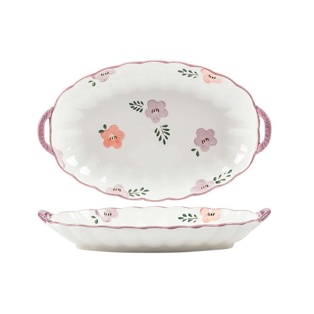 Ceramic fresh round instant noodles dishes household exquisite high temperature -13 inch fish dish