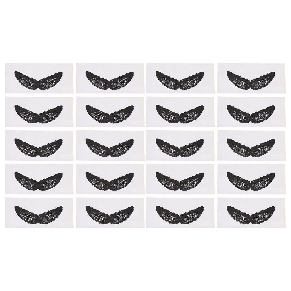 ABOOFAN 20Pcs Beard Shaped Nose Hair Removal Stickers for Men and Women Protective Facial Wax Strips with Smooth Surface Convenient Independent Packaging for Comfortable Safe Hair Removal