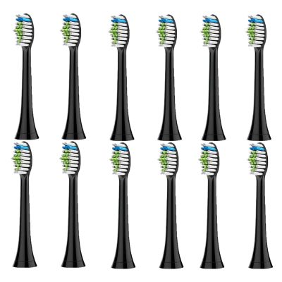 4pcs Replacement Brush Head,Compatible for with Care Toothbrush(12pcs Black)