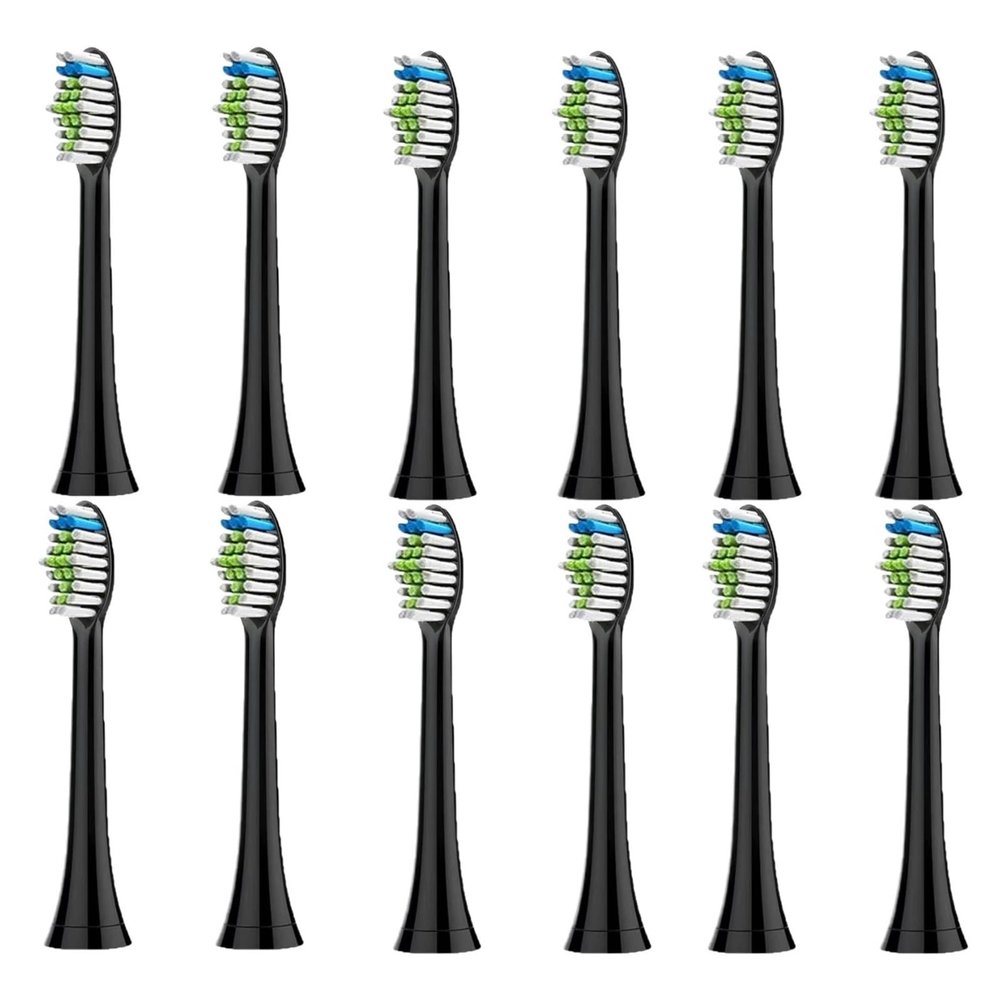 4pcs Replacement Brush Head,Compatible for with Care Toothbrush(12pcs Black)