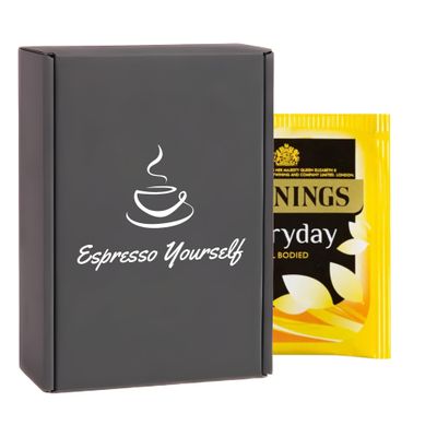 50 Pack Everyday Black Tea Bags Individually Wrapped Smooth Black Tea Sachets, Letterbox Friendly, Single Serve Tea Bags for Home, Office, Travel, Catering Espresso Yourself