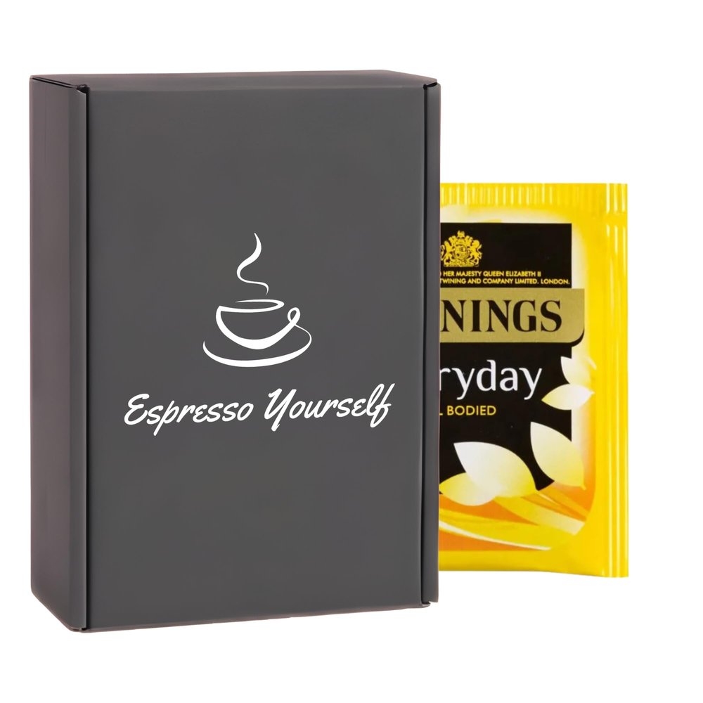 50 Pack Everyday Black Tea Bags Individually Wrapped Smooth Black Tea Sachets, Letterbox Friendly, Single Serve Tea Bags for Home, Office, Travel, Catering Espresso Yourself