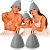 2 PCS Sauna Hat Absorbent Felt Banya Hat Reusable Wool Sauna Portable Accessories Multipurpose for Men Women Home Travel Hotel Use Grey for Men view 2