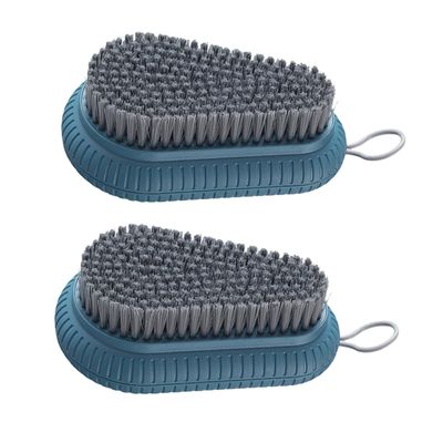 Blue 2pcs Abs Laundry Brush for Shoes and Clothes Household Use