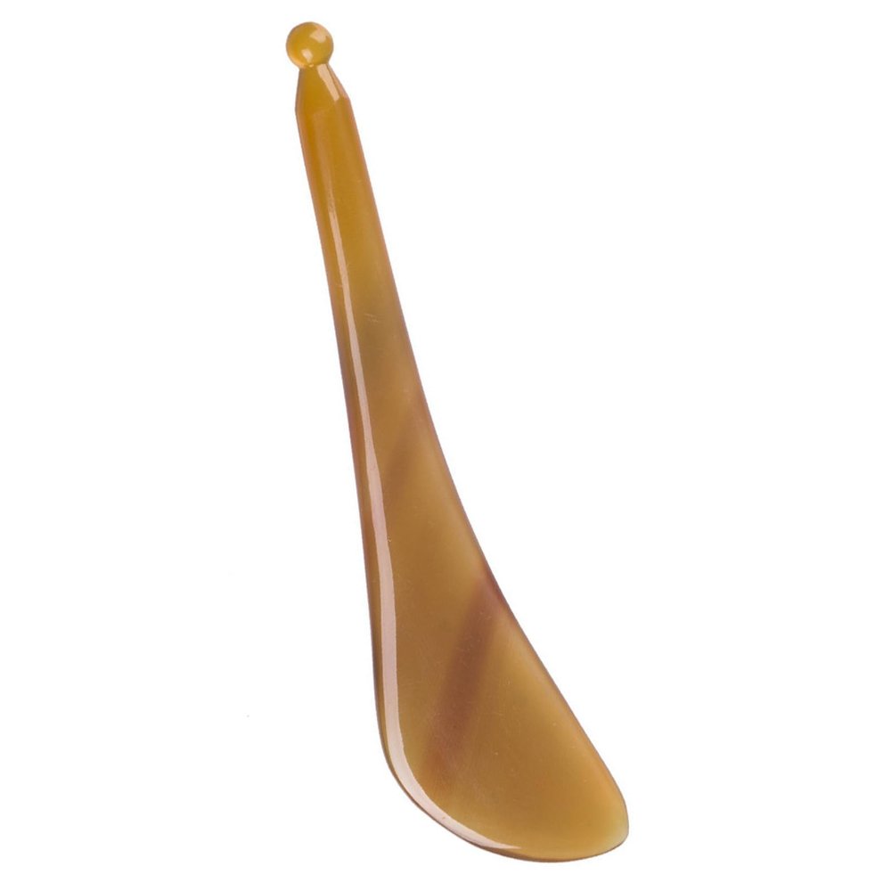 TOYANDONA Natural Yak Horn Gua Sha Scraper Massage Bar for Face and Eyes Thick Transparent Round Design Relieves Fatigue and Swelling Manual Facial Massage Tool for Boost and Anti-Aging