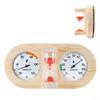 CNANRNANC Pine Wood Sauna Thermohygrometer with Double for DIAL for Accurate Temperature 20-120C and Humidity 0-100% Monitor, 15-Min Hourglass Timer, Wall Mounted(A)