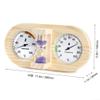 CNANRNANC Pine Wood Sauna Thermohygrometer with Double for DIAL for Accurate Temperature 20-120C and Humidity 0-100% Monitor, 15-Min Hourglass Timer, Wall Mounted(A) view 2