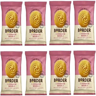 50 x Borders Biscuits Viennese Whirls Flavour Cookies (2 Biscuits Per Pack) - Total 100 Biscuits