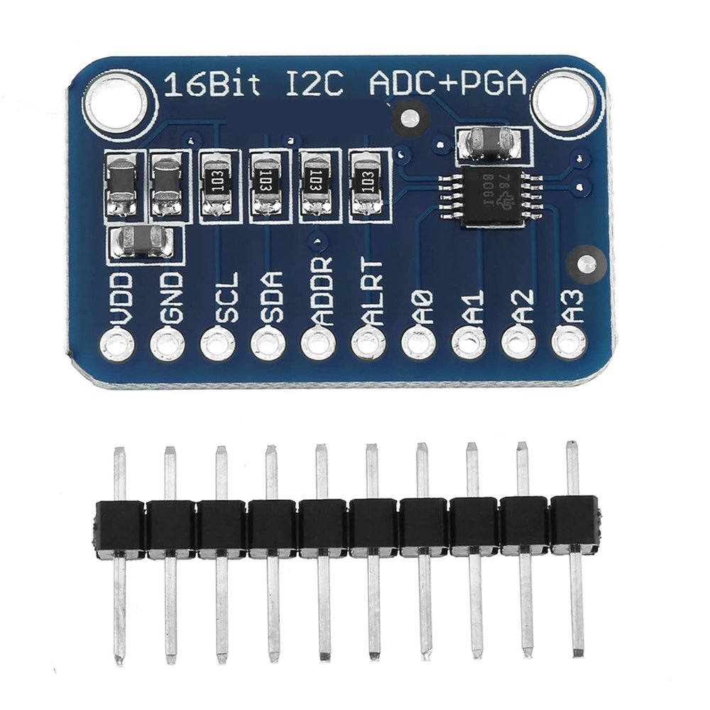 Asixxsix Versatile 16Bit ADC Board with I2C Interface, Programmable Gain Amplifier, Suitable for Signal Conversion in Sensor Systems