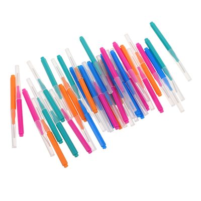 COLLBATH 40pcs Interdental Brush Tooth Flossing Brush Stainless Steel Wire Plastic Braces for Teeth Gaps and Oral Flosser Suitable for Braces and Daily Dental Care