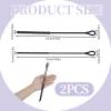 2Pcs Silicone Straw Cleaner Brush, 6mm & 9mm Extra Long Straw Cleaners, Reusable Hanging Cleaning Brush Bendable Crevice Pipe Cleaner, Non-slip Handle Soft and Bendable, Black view 2