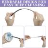 2Pcs Silicone Straw Cleaner Brush, 6mm & 9mm Extra Long Straw Cleaners, Reusable Hanging Cleaning Brush Bendable Crevice Pipe Cleaner, Non-slip Handle Soft and Bendable, Black view 3