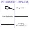 2Pcs Silicone Straw Cleaner Brush, 6mm & 9mm Extra Long Straw Cleaners, Reusable Hanging Cleaning Brush Bendable Crevice Pipe Cleaner, Non-slip Handle Soft and Bendable, Black view 4