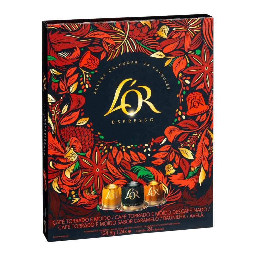 Katsy Style Coffee Advent Calendar, Assorted Gift Box, Countdown Calendar with 24 Single Serve Coffee Pods 124.8g, Festive Seasonal Variety Set for Daily Enjoyment
