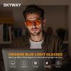 SKYWAY 99% Blue Light Glasses Women Men, Retro Round Gaming Computer Glasses for Better Sleep, Dual Coatings Orange Lens, UV400 Protection (Tortoise) view 2