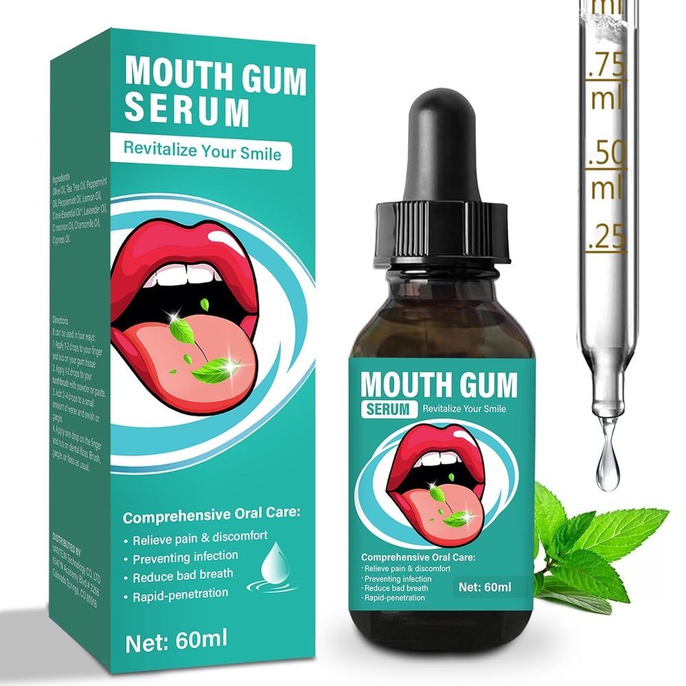New Gum Repair Drops, Gum Recession Repair, Bad Breath Repair, Confident Smile, Mint