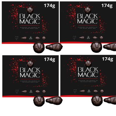 Black Magic Dark Chocolate Box 174g - Assorted Dark Chocolates Gift Box (4 x Boxes)