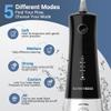 BarberBoss Cordless Water Flosser, Oral Irrigator with 4 Jet Tips and 5 Pressure Modes, Professional Teeth & Gum Cleaner, 340 ml Water Tank and IPX8 Waterproof, QR-7105 (Black) view 4