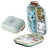Travel Pill Box Organizer, 7-Day Portable Pill Case, Small BPA-Free Plastic Medication Holder for Vitamins & Supplements, Compact Weekly Medicine Box (Green) view 1
