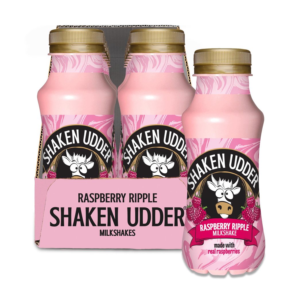 Shaken Udder Raspberry Ripple Milkshake 12x250ml