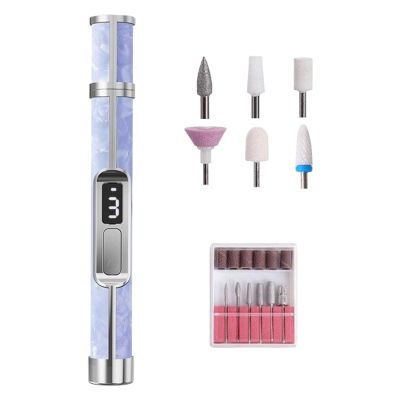 Electric Nail File, 3 Speeds Fingernail Grinding Tool, Rechargeable Foot Callus Grinder for Home Salon Travel Women Girls Men Beginners Outdoor