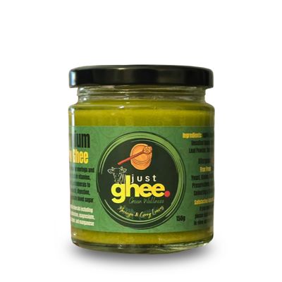 Just Ghee Moringa & Curry Leaves Ghee | Plant-Infused Cow Ghee | Traditionally Slow-Infused | Gentle | Everyday Wellbeing Support | 150g