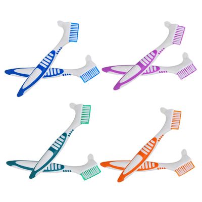 Baluue 8pcs Characters Double-Sided Denture Cleaning Brush Soft Bristles for False Teeth Crevice Brush Teeth Cleaning Tool for Dentures Retainer Care