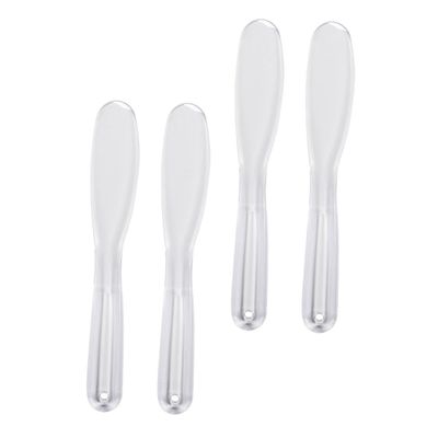 BIUDECO 4pcs Cosmetic Mask Spatulas Premium Plastic Facial Skin Care Applicators Ergonomic Design for Even Application of Peel Serum and Creams Portable
