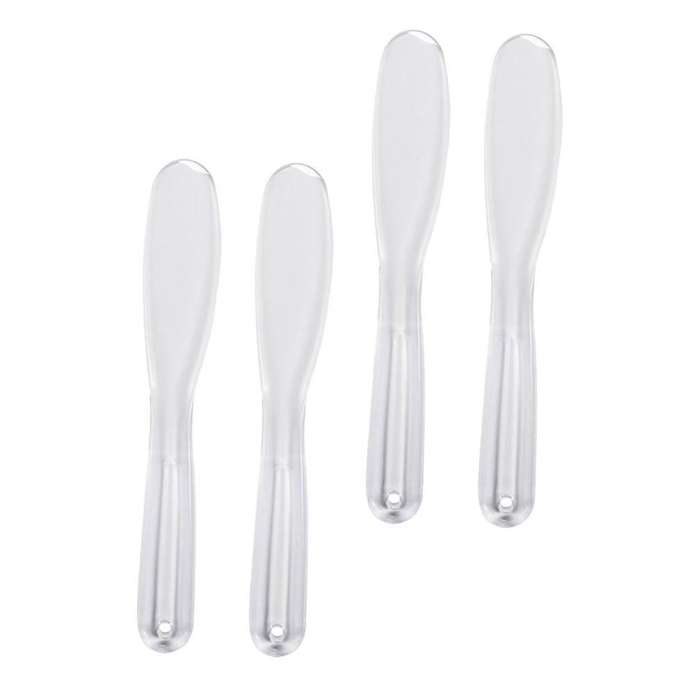 BIUDECO 4pcs Cosmetic Mask Spatulas Premium Plastic Facial Skin Care Applicators Ergonomic Design for Even Application of Peel Serum and Creams Portable