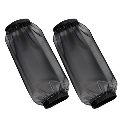 [Asukohu] Clear Arm Cover Household Protective Sleeve for Outdoor Activities Dishwashing Gardening Work 1 Pair TPU Sleeve Protector, Large Black Size, One size
