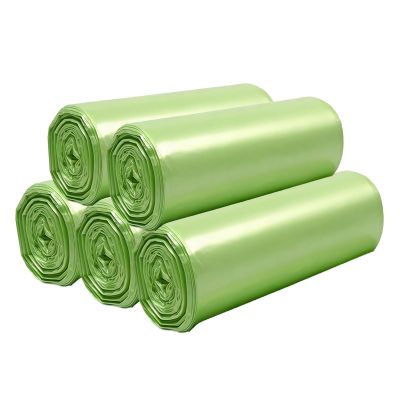 100 Counts Bin Bags, 10 Litre Biodegradable Food Waste Bags 2.6 Gallon Bin Liners for Home Kitchen Office 45 x 50cm Green
