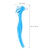 BELLIFFY 6Pcs Double Head False Teeth Brush with Non-Slip Handle and Soft Bristles for Gentle Denture Cleaning at Home, Blue Plastic Dental Care Toothbrush for Retainers view 2