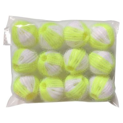 boxoon Dog Hair Catcher 12 Pcs Pet Hair Remover, Dryer Balls 1.4 In / 3.5 Cm Plastic Mustard White, Suitable Clothing Various Easy Use High Durability