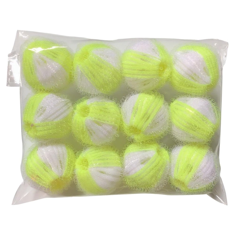 boxoon Dog Hair Catcher 12 Pcs Pet Hair Remover, Dryer Balls 1.4 In / 3.5 Cm Plastic Mustard White, Suitable Clothing Various Easy Use High Durability