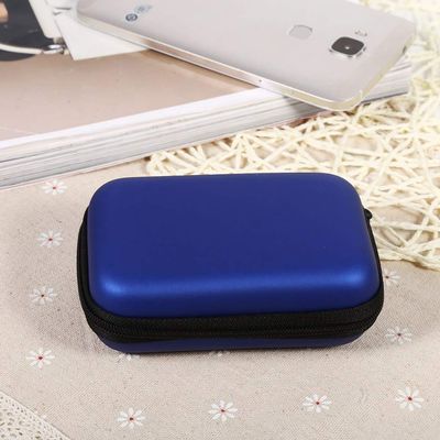 Cryfokt Digital Storage Bag Portable Organizer Shockproof Durable for Travel Office EVA PU Leather Black (Dark Blue)