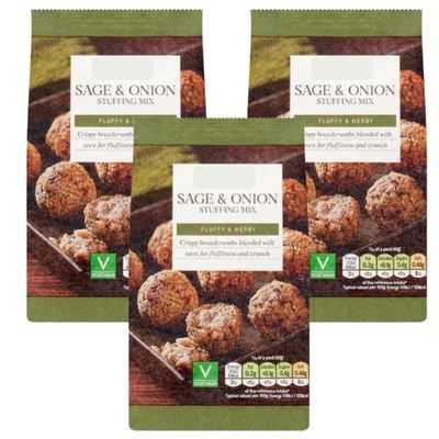 Sage & Onion Stuffing Mix, Fluffy and Herby Crispy Breadcrumbs, Vegetarian, 170g, Pack of 3