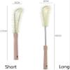 Water Bottles Cleaning Brush Cleaner With Wooden Long Handle, Bendable Cup Teapot Cleaner Scrubber Cleaning Tool For Glassware Jarsshort Useful view 3