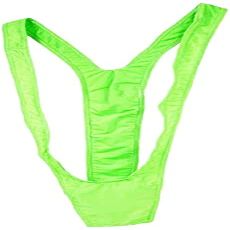 Mens Thongs Swimwear Mankini for Men V-String Underwear Sexy Borat Manikini Lingerie Swimsuit One Size Fits for All (Green) Clever Design