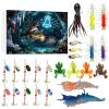 Generisch 24 Days Fishing Lure, Christmas Countdown Fishing Lure Set, for Freshwater Saltwater Trout Bass Anglers Men Boyfriend Father Husband Teenager Rivers Lakes Streams